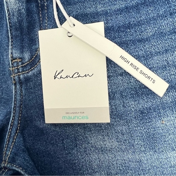 NWT KanCan Women’s High-Rise Blue Jean Shorts Sz 23 (0) Frayed Hems & Waist - Picture 4 of 11